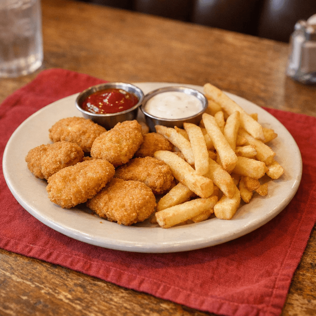 Chicken Wings or Chicken Nuggets with French Fries (7 pieces)